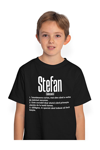 StoryGift Romania Tricou Copii Baieti Cu Numele Stefan, Cu Mesaj Amuzant, Cur...