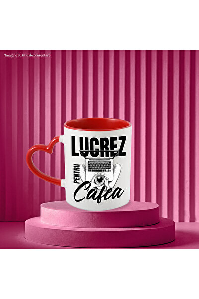StoryGift Romania Cana Lucrez pentru cafea computer laptop energie, 330ml, Ceramica cu Maner Inima, Cu Maner Inim STG