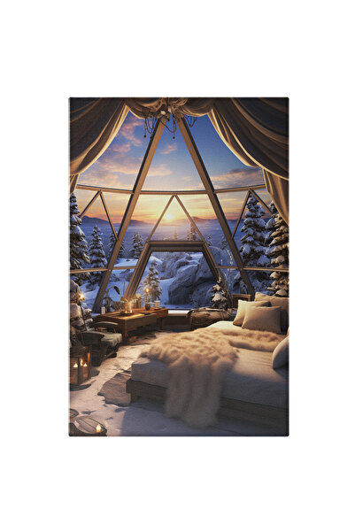 StoryGift Romania Tablou Canvas: Peisaj De Iarnă Din Cabană- Design Interior ...