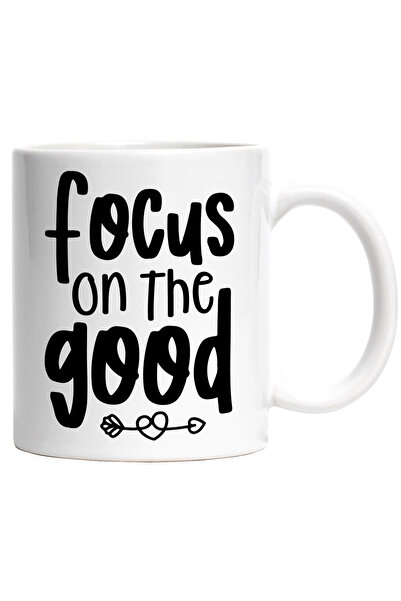 StoryGift Romania Cana cu inimioara si textul "Focus on the good" - focuseaza...