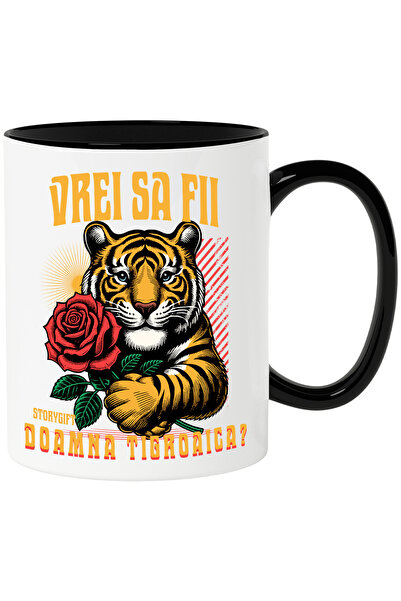 StoryGift Romania Cana tigru cu trandafir vrei sa fii doamna tigroaica, roman...