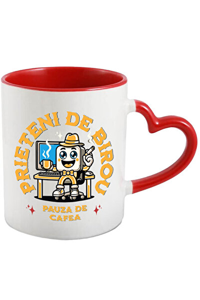 StoryGift Romania Cana cu Animatie sef la Birou Cu Cafea Si Tigara Text Priet...