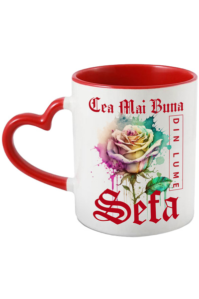 StoryGift Romania Cana Cu Textul Cea Mai Buna Sefa, Din Lume, Floare, Trandaf...