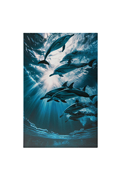 StoryGift Romania Tablou Canvas Priveliște Din Adâncul Mării Al Unor Delfini ...