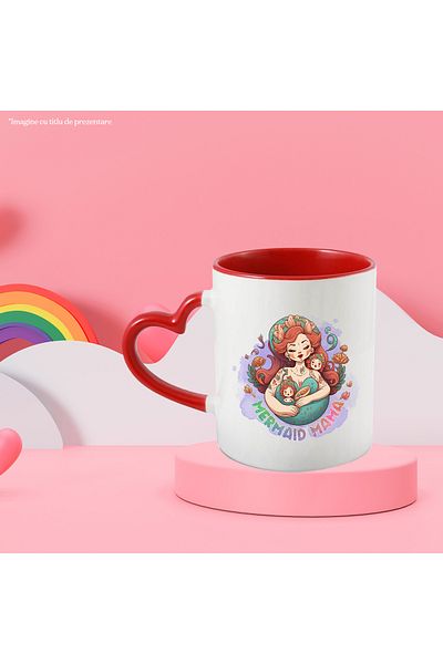 StoryGift Romania Mug with a mermaid and two children with the message "Mermaid Mama", fairy tale, illustration, mother, With, STG