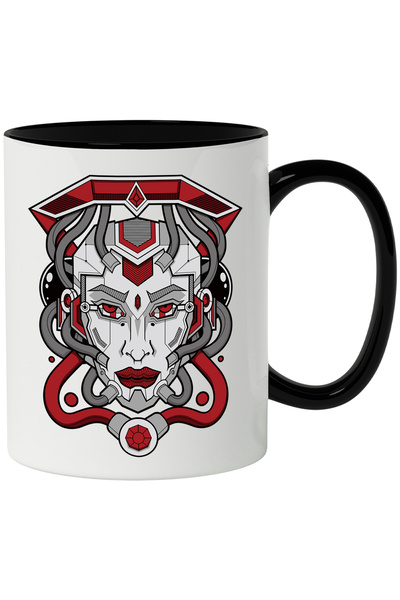 StoryGift Romania Cana Cu Android, Portret, Cibernetic, SF, Multicolor 330 ml...