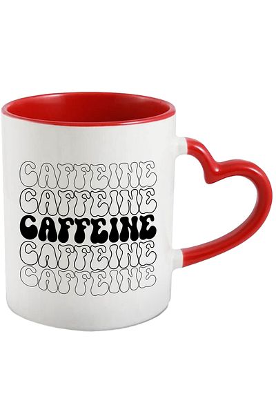 StoryGift Romania Cana pentru cei care au nevoie de cafeina in fiecare zi cu Maner Inima Rosie, Cu Maner Inima Rosie