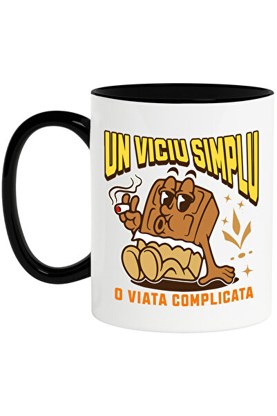 StoryGift Romania Cana cu Tableta De Ciocolata Relaxare Tigara Fumand Text Un...