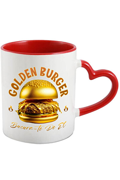 StoryGift Romania Cana cu Burger Savuros De Aur Fast Food Text Golden Burger ...
