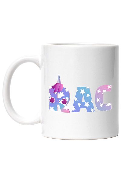 StoryGift Romania Cana Cu Numele Rac, Unicorn, Printesa, Fairytale, Dragut, 330ml, Ceramic cu Mane, Cu Maner Alb STG