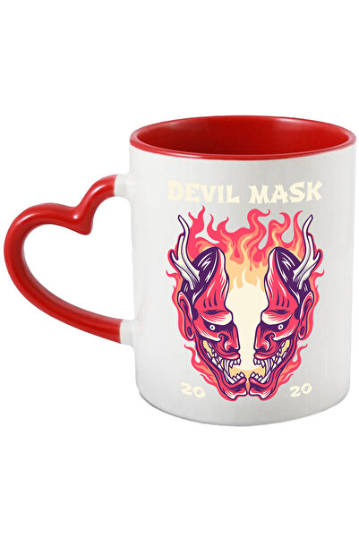 StoryGift Romania Cana Cu Mesaj In Engleza Devil Mask, Flacari, Oni, Monstru,...