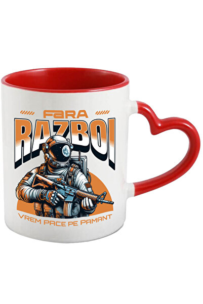 StoryGift Romania Cana cu Astronaut Cu Armura Priveliste Luna Text Fara Razbo...