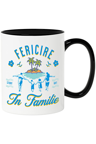 StoryGift Romania Cana cu Portret Familie Insula tropicala, Text Fericire in ...