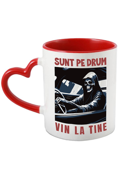 StoryGift Romania Cana vin la tine moartea e pe drum in masina, 330ml, Cerami...