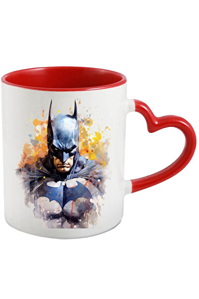 StoryGift Romania Cana Cu Portret, Personaj, Batman, DC, Supererou, Masca, Multicolor 330 ml, Cera, Cu Maner Inim STG