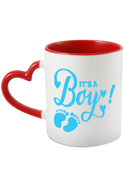StoryGift Romania Cana cu inimioare si pasi cu mesajul "It's a boy!" - e un b...