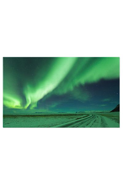 StoryGift Romania Tablou Canvas: Aurora Boreala In Islanda - Spectacol Natural, Nori, Lumina