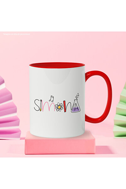 StoryGift Romania Mug With Name Simona, School, Chemistry, Subjects, Algebra, Geometry, 330ml, Ceram, With, STG.