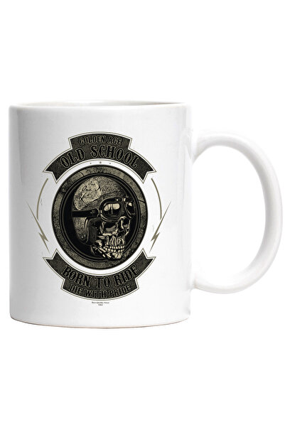 StoryGift Romania Cana Cu Mesaj In Engleza, Craniu, Casca, Motocicleta, Fulge...