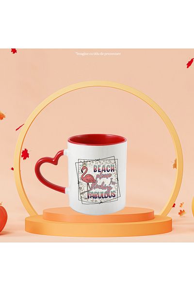 StoryGift Romania Mug with the message "Beach, please, I'm flocking fabulous", summer, vacation, relaxation,, With ,STG.