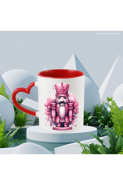 StoryGift Romania Nutcracker mug | soldier | pink | "toy" | for children | 330ml |, With ,STG .