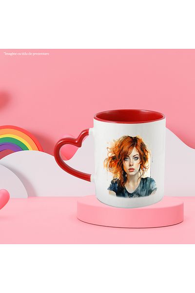 StoryGift Romania Mug With Emma Stone, Actress, Celebrity, Movies, Series, Multicolor 330 ml, Sky, With,STG
