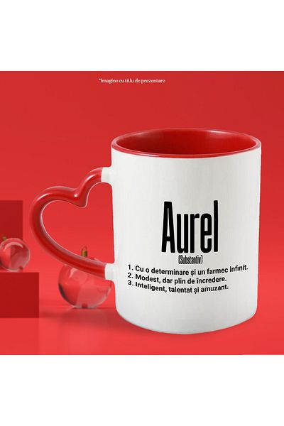 StoryGift Romania Mug With The Name Aurel, Determination, Modest, Intelligent, Funny, Personalized, Like, With, STG.