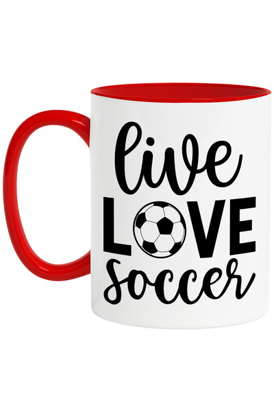 StoryGift Romania Cana cu indemnuri in limba engleza "Live, love, soccer" - t...