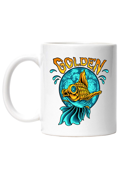 StoryGift Romania Cana Cu Mesaj In Engleza Golden, Peste, Auriu, Sfera, Apa, ...