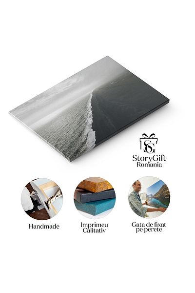 StoryGift Romania Tablou Canvas - Peisaj Litoral In Islanda: Calatorind Prin Tara Gheizerelor