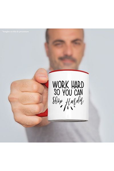 StoryGift Romania Mug with the message "Work hard so you can do even more buy, With ,STG