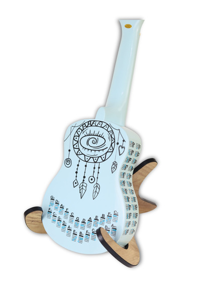 happypotam Ukulele Yeni Başlayanlar Için Arkasına ,yanına Yapıştırılan Şeffaf Akor Tablosu,cetveli