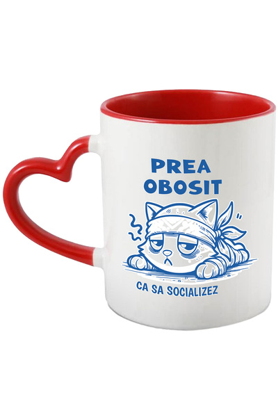 StoryGift Romania Cana Pisica Trista prea obosit ca sa socializez, 330ml, Cer...