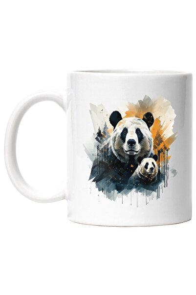 StoryGift Romania Cana Cu Ursi Panda, Copaci, Padure, Natura, Ilustratie, Mul...