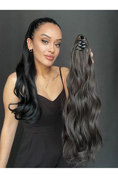 Suzan Peruk Koyu Kestane Mini Mandalllı Tokalı At kuyruğu Postiş AT kuyruğu S...