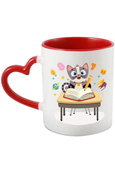 StoryGift Romania Cana Cu Pisica, Scoala, Carte, Creion, Banca, Planeta, Cifr...