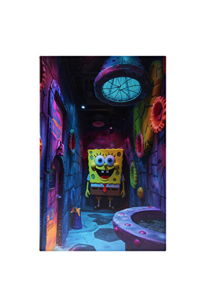 StoryGift Romania Tablou Canvas: Spongebob Zâmbind La Cameră- Animații Pictura Digitala
