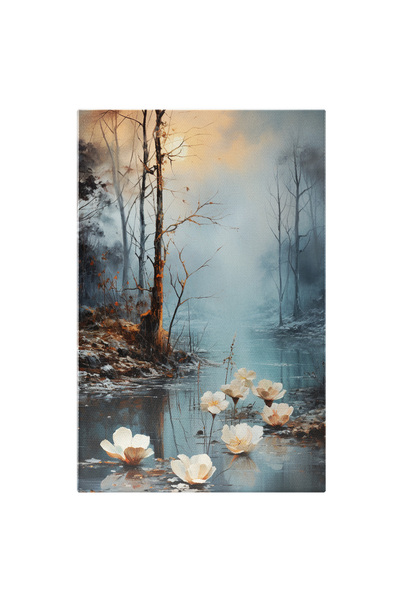 StoryGift Romania Tablou Canvas: Ilustratie Cu Un Rau Care Strabate O Padure ...