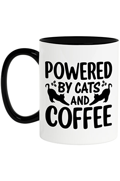 StoryGift Romania Cana pentru iubitorii de pisici cu textul "Powered by cats ...