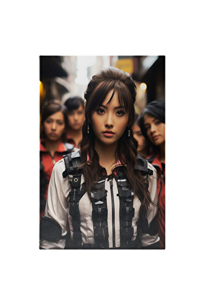 StoryGift Romania Tablou Canvas: Portret De Fata Asiatica - In Costum Special Fete In Spate Adunare Pictura Digi