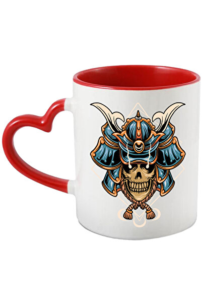 StoryGift Romania Cana Cu Casca, Samurai, Schelet, Sfoara, Craniu, Geometrie, Multicolor 330 ml, C, Cu Maner Inim STG