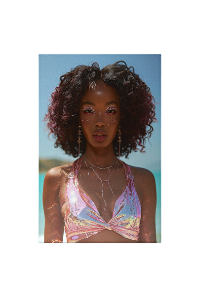 StoryGift Romania Tablou Canvas Femeia Arapcă În Costum De Baie Cu Paiete Str...