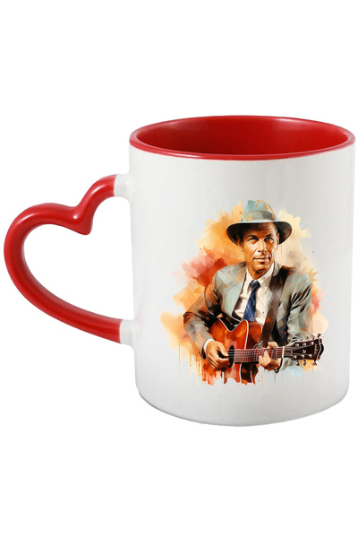 StoryGift Romania Cana Cu Frank Sinatra, Cantaret Celebru, Artist, Muzica, Multicolor 330 ml, Cera, Cu Maner Inim STG