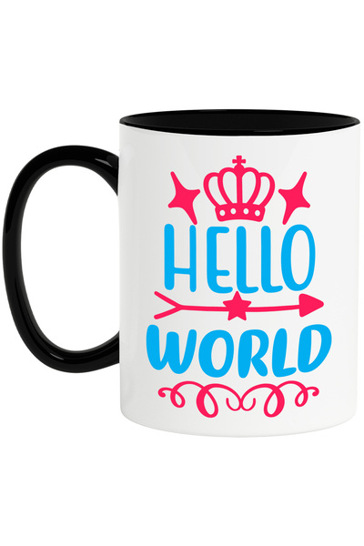 StoryGift Romania Cana cu stelute si coroana regala cu mesajul "Hello, world"...
