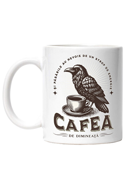 StoryGift Romania Cana si pasarile au nevoie de energie cafea, 330ml, Ceramic...