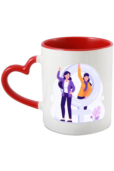 StoryGift Romania Cana Cu Femei, Simbol, Sacou, Fular, Multicolor 330 ml, Cer...