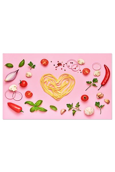 StoryGift Romania Tablou Canvas Gatit Rosii, Paste, Dragoste, Inima, Parmezan, Branza, Mini, Creativ, Ardei, Ital