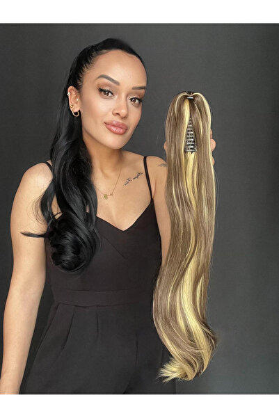 Suzan Peruk Röfleli Kumral Sarı Tokalı Mandallı At Kuyruğu Postiş