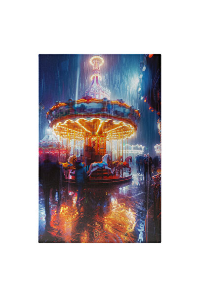 StoryGift Romania Tablou Canvas: Caruselul Copilariei Din Parcul De Distracti...