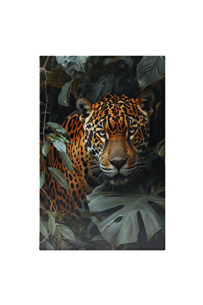 StoryGift Romania Tablou Canvas: Jaguar Fioros Ascuns Dupa Plantele Din Jungl...